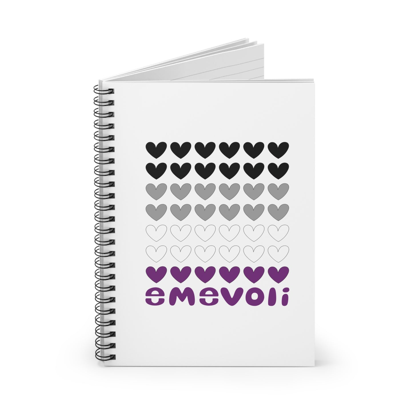 emevoli | Spiral Notebook | Asexual Flag Colors