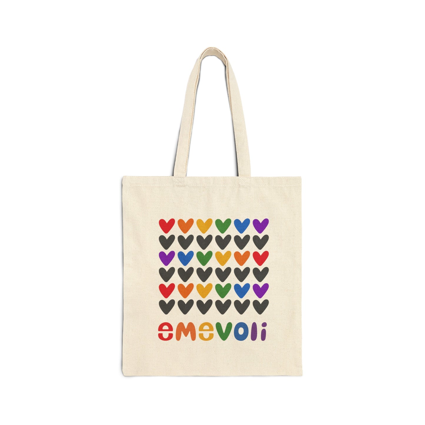emevoli | Cotton Canvas Tote Bag | Colors of Rainbow