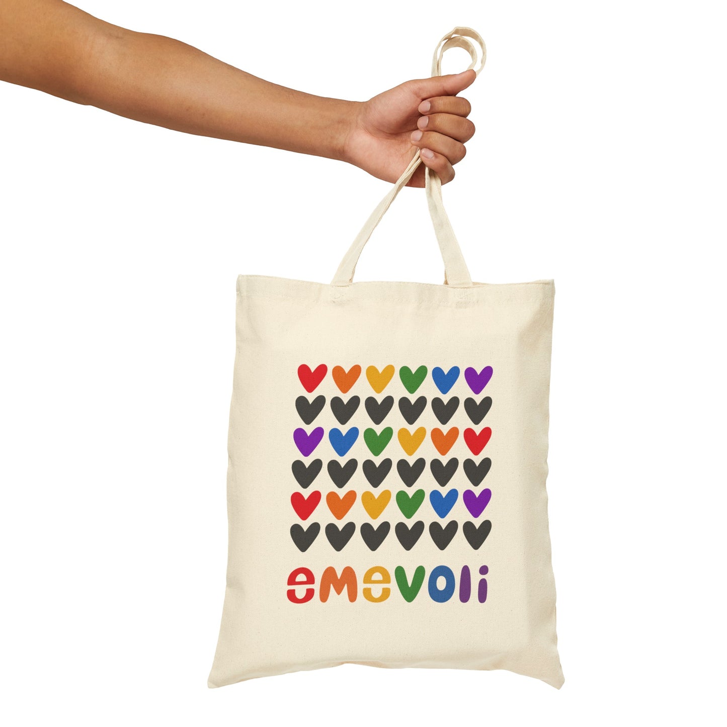 emevoli | Cotton Canvas Tote Bag | Colors of Rainbow