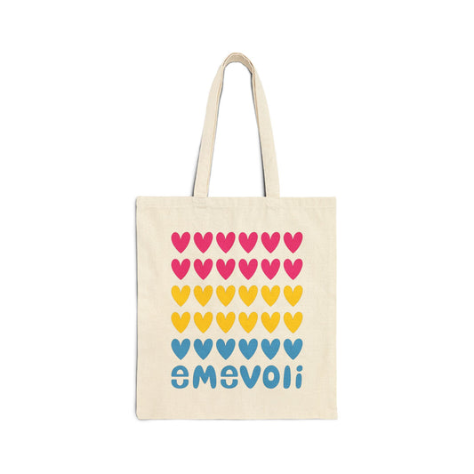 emevoli | Cotton Canvas Tote Bag | Pansexual Flag Colors