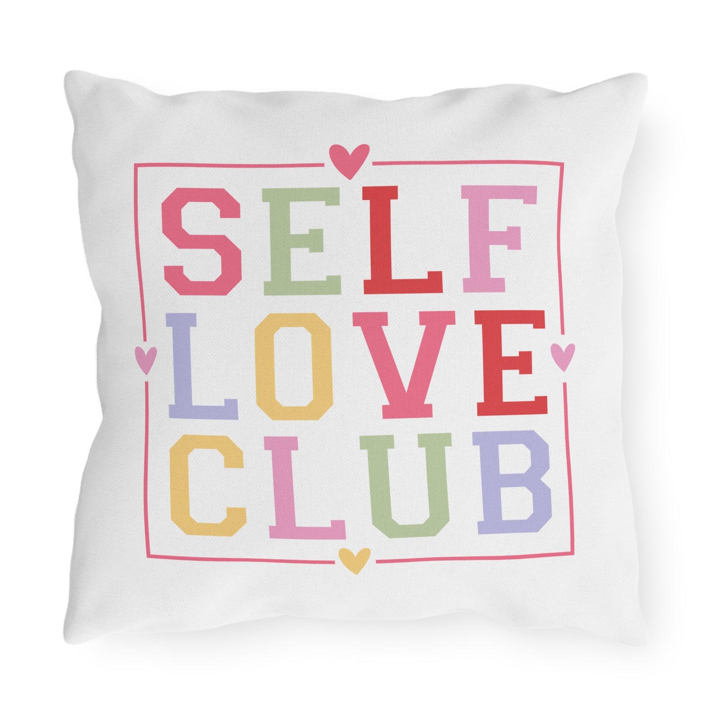 White Outdoor Pillow | 16x16 | Self Love Club