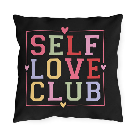 Black Outdoor Pillow | 16x16 | Self Love Club