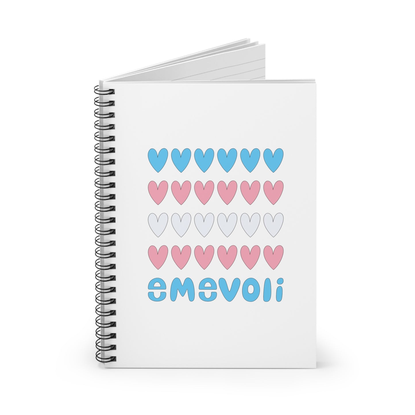 emevoli | Spiral Notebook | Trans Flag Colors