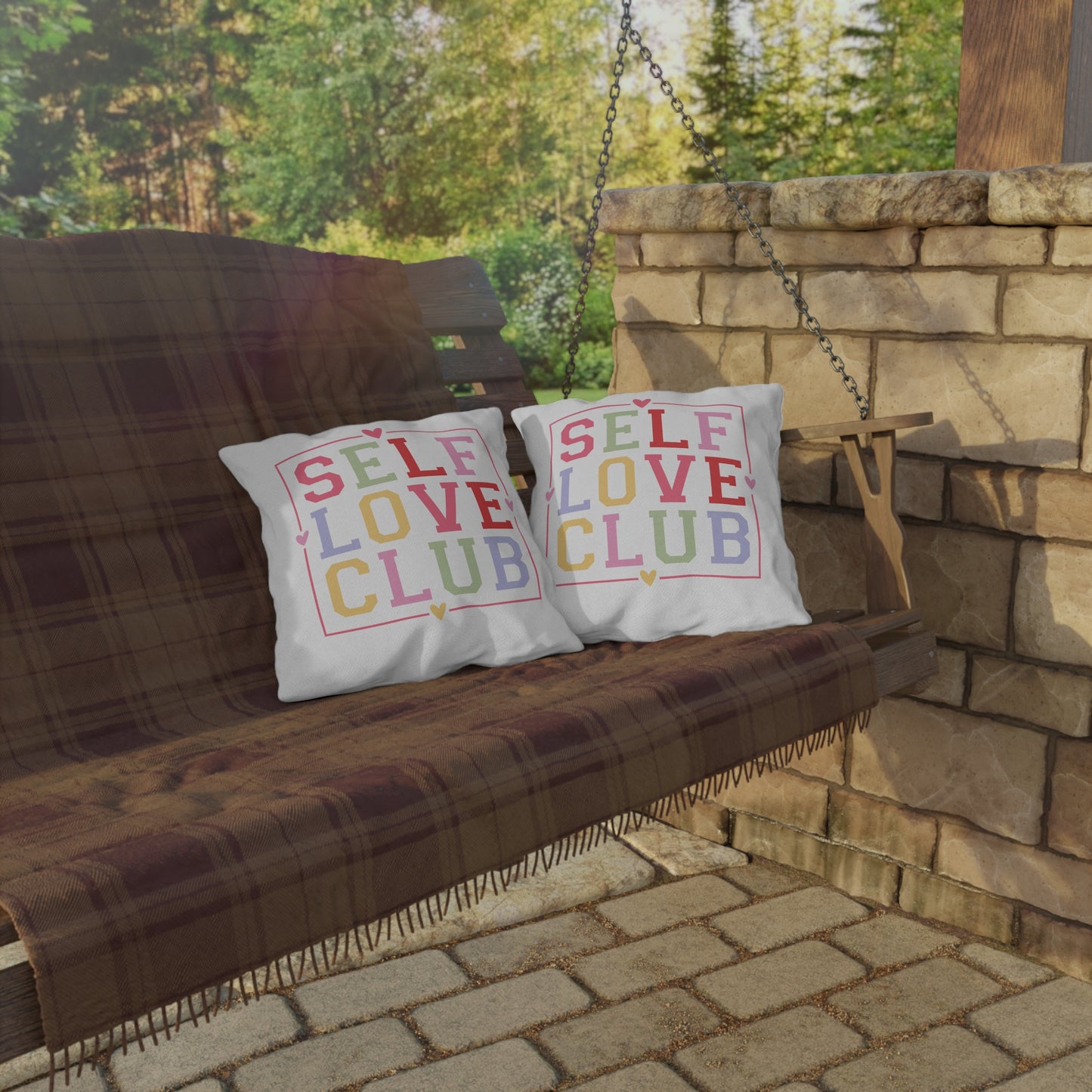 White Outdoor Pillow | 16x16 | Self Love Club