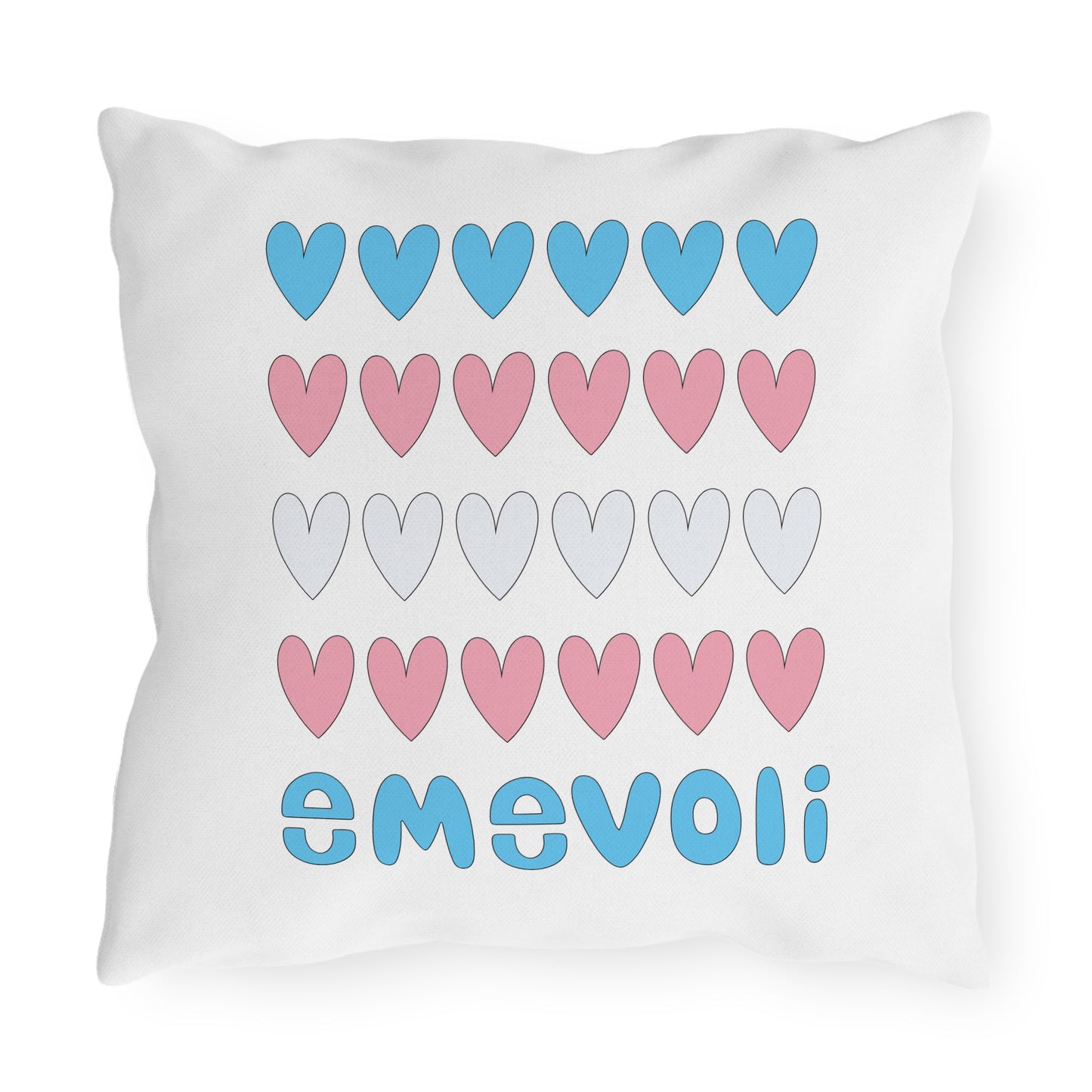 emevoli | Outdoor Pillow | 16x16 | Trans Flag Colors