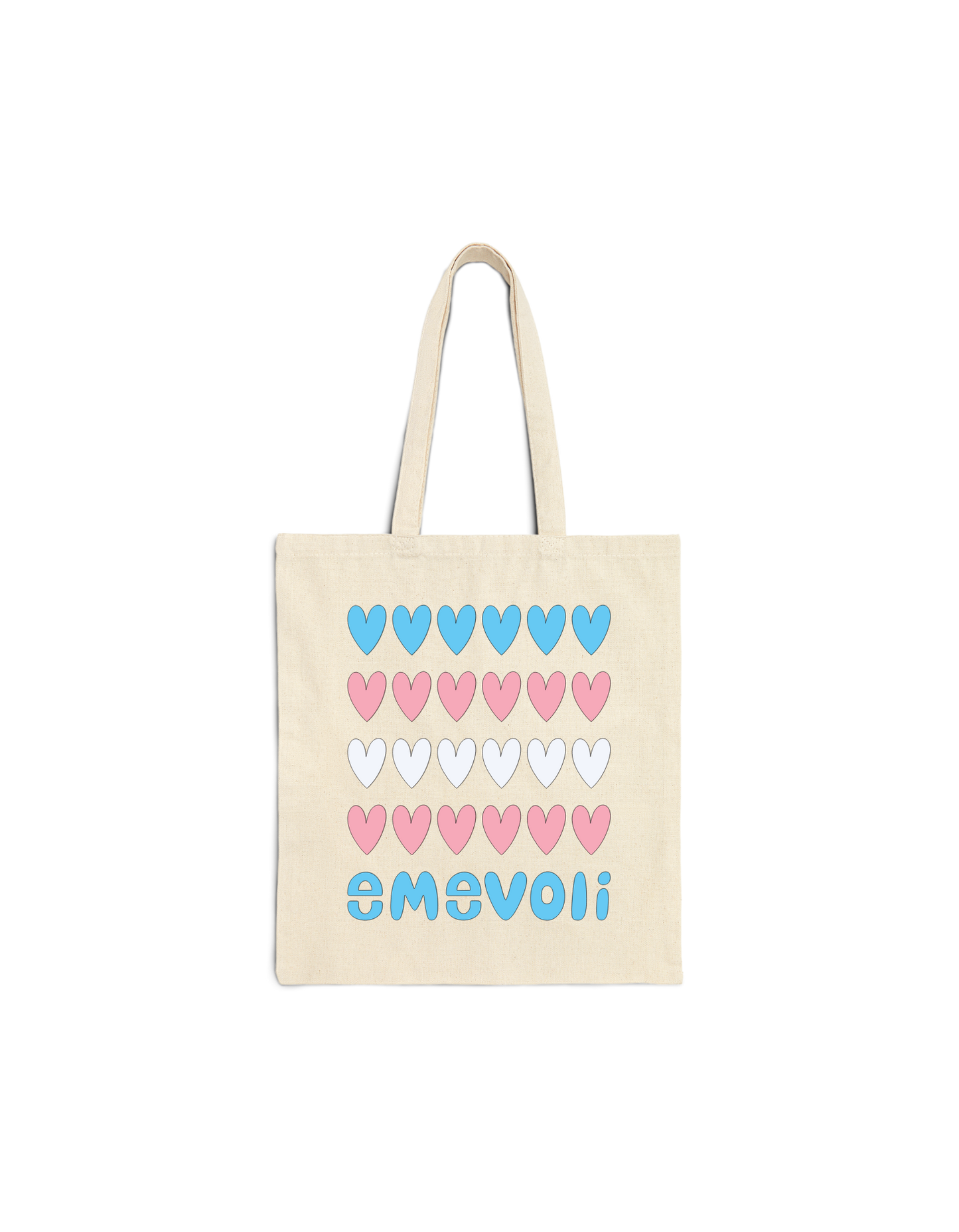 emevoli | Cotton Canvas Tote Bag | Trans Flag Colors