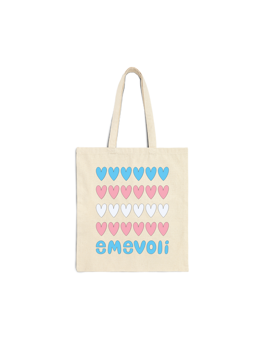 emevoli | Cotton Canvas Tote Bag | Trans Flag Colors
