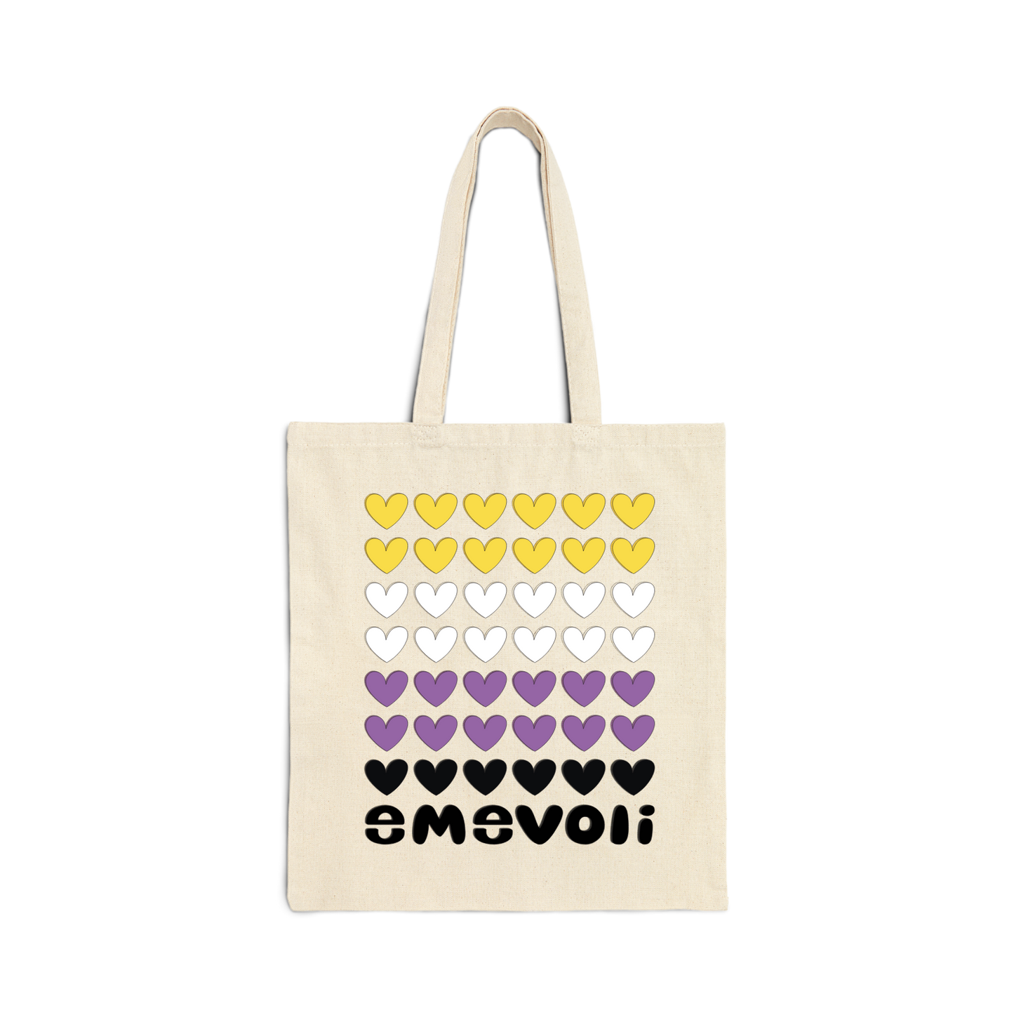 emevoli | Cotton Canvas Tote Bag | NonBinary Flag Colors