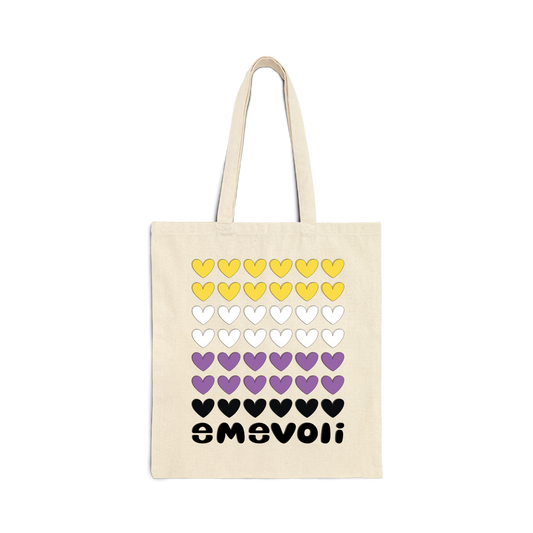 emevoli | Cotton Canvas Tote Bag | NonBinary Flag Colors