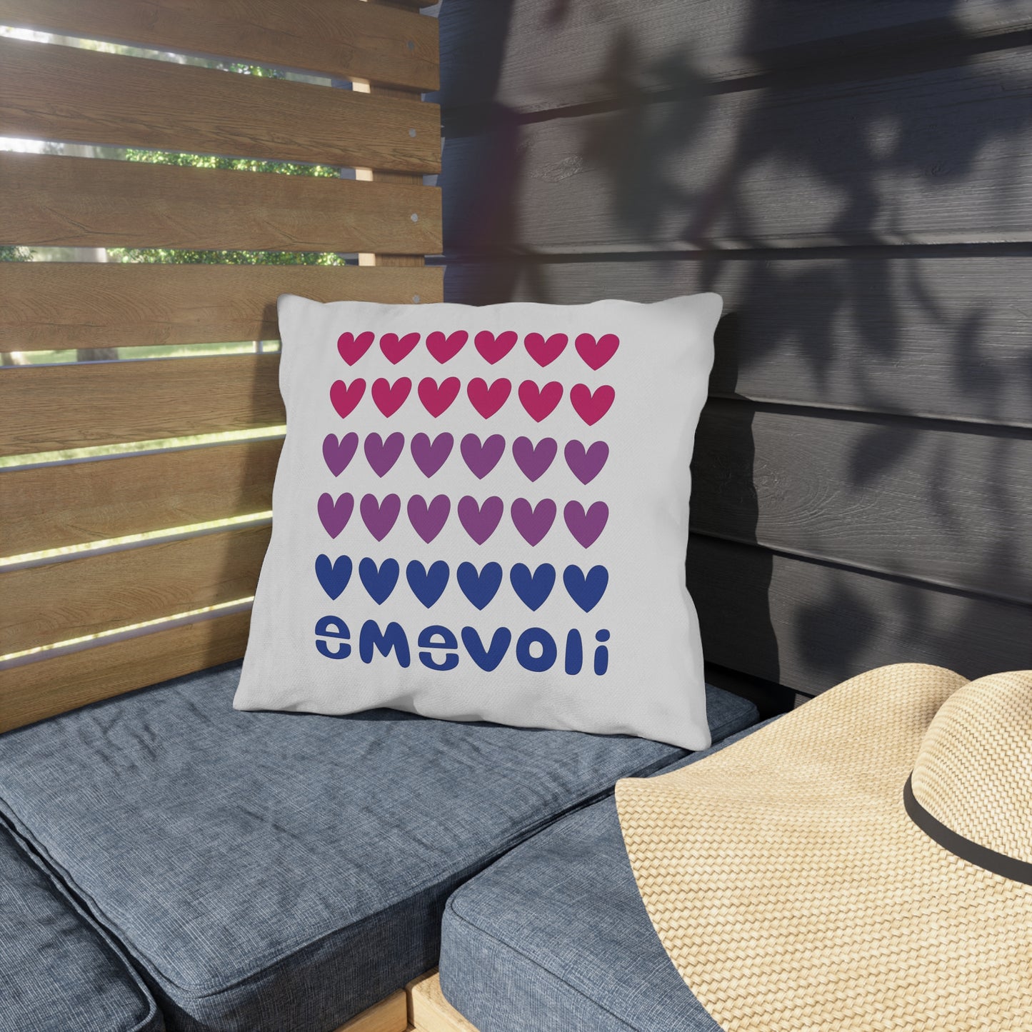 emevoli | Outdoor Pillow | 16x16 | Bisexual Flag Colors