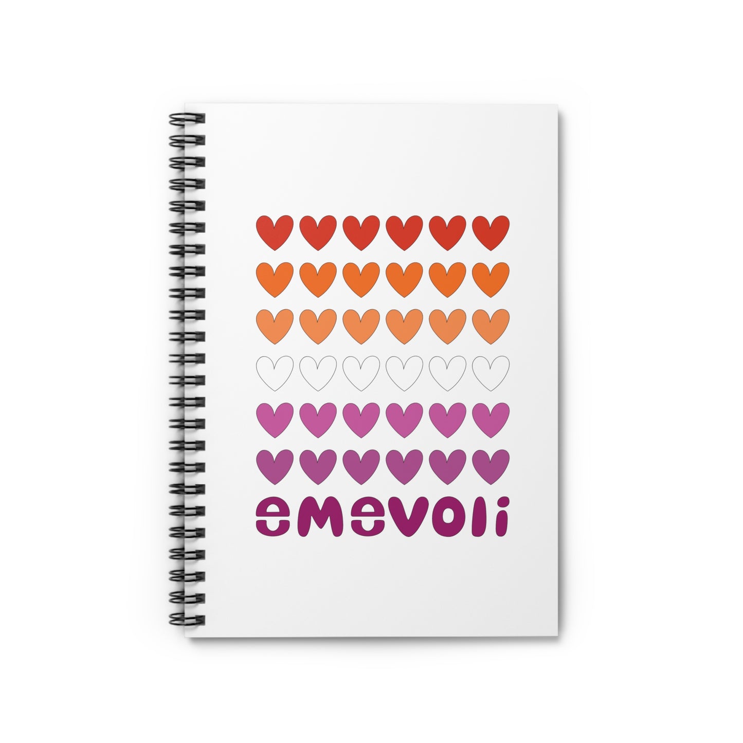 emevoli | Spiral Notebook | Lesbian Flag Colors