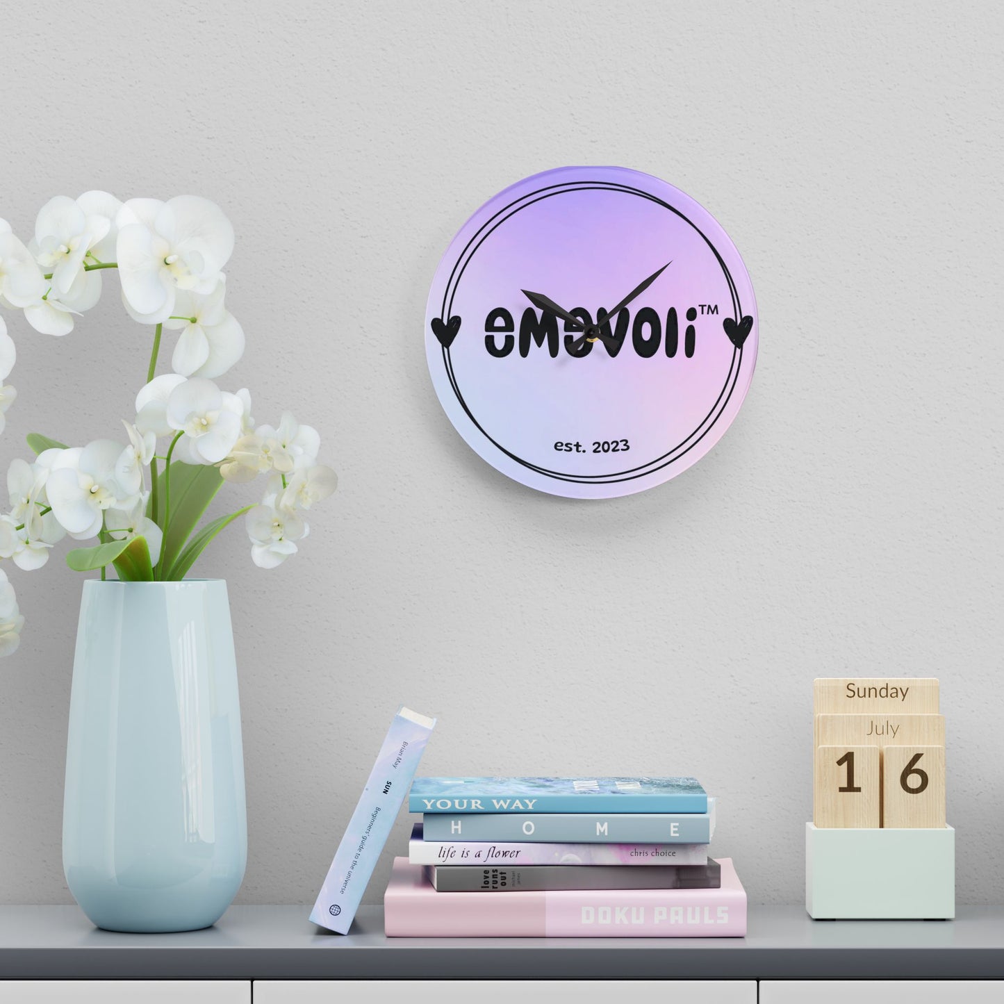 emevoli Logo | Acrylic Wall Clock