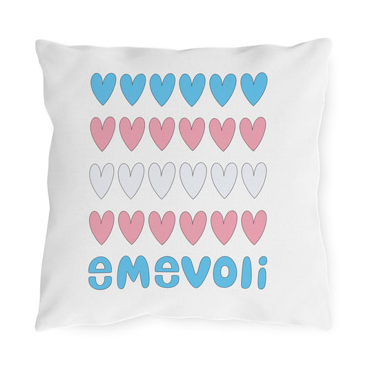 emevoli | Outdoor Pillow | 16x16 | Trans Flag Colors