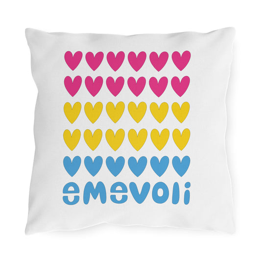 emevoli | Outdoor Pillow | 16x16 | Pansexual Flag Colors