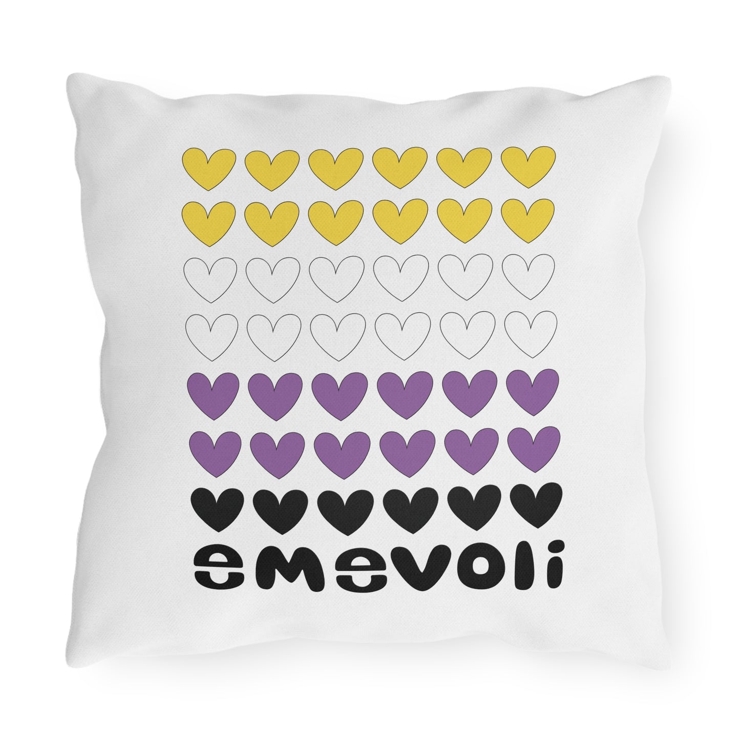 emevoli | Outdoor Pillow | 16x16 | NonBinary Flag Colors