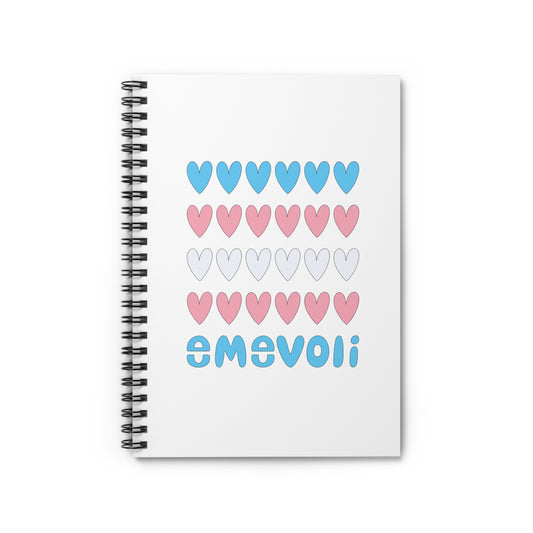 emevoli | Spiral Notebook | Trans Flag Colors