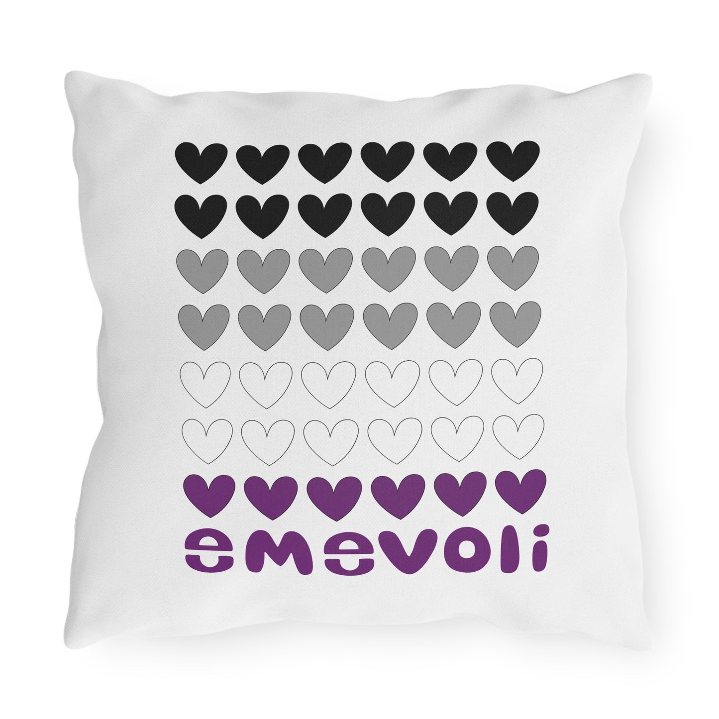 emevoli | Outdoor Pillow | 16x16 | Asexual Flag Colors