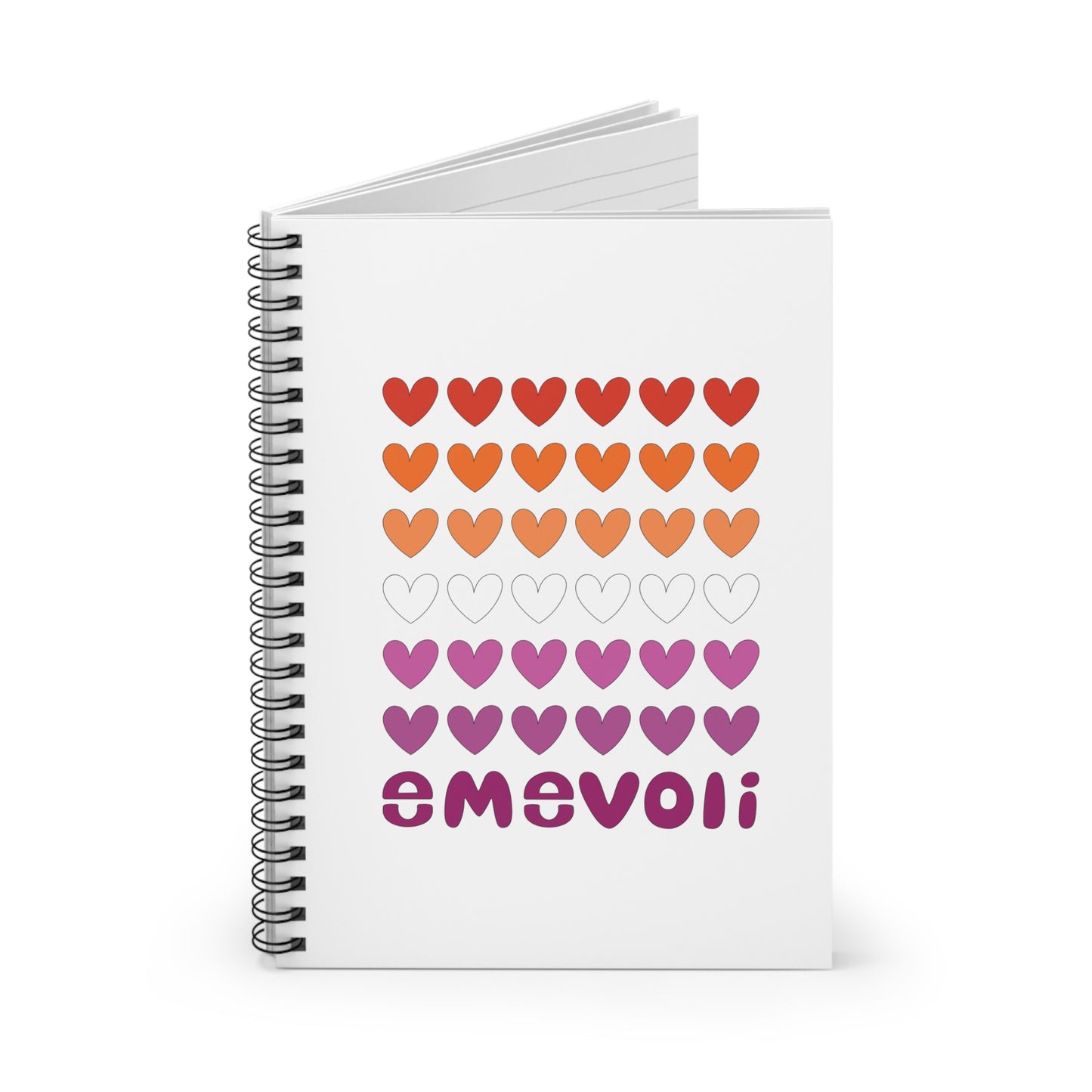 emevoli | Spiral Notebook | Lesbian Flag Colors