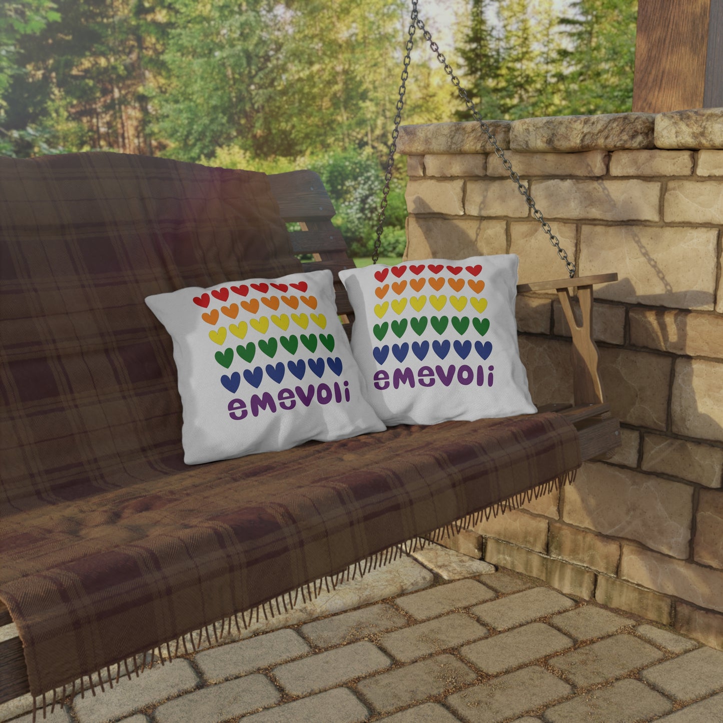 emevoli | Outdoor Pillow | 16x16 | Pride Flag Colors