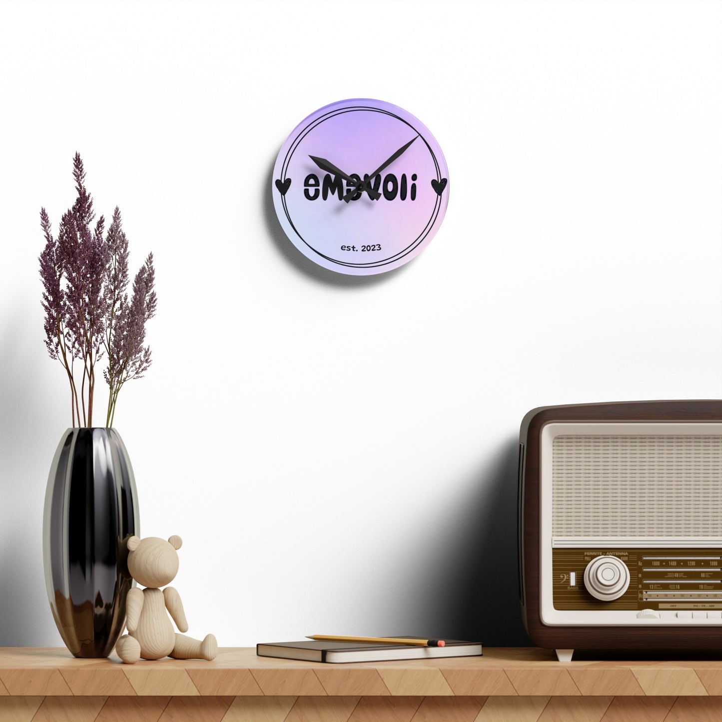 emevoli Logo | Acrylic Wall Clock