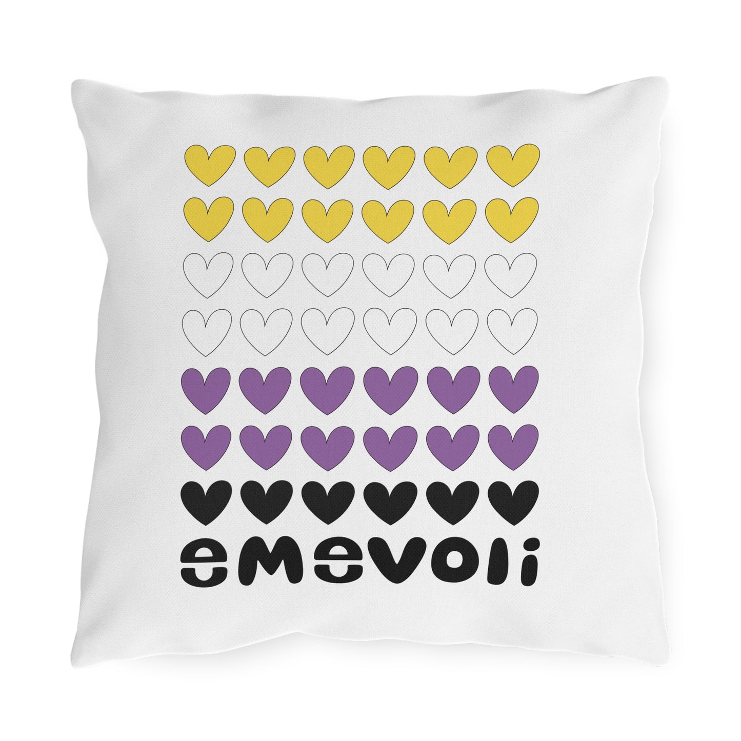 emevoli | Outdoor Pillow | 16x16 | NonBinary Flag Colors