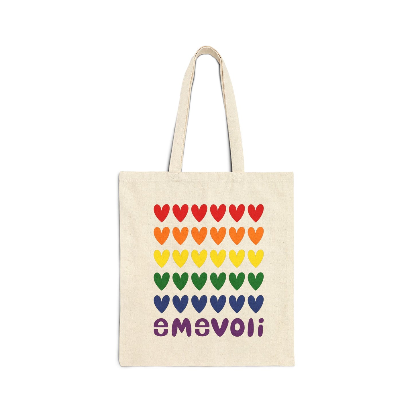 emevoli | Cotton Canvas Tote Bag | Pride Flag Colors