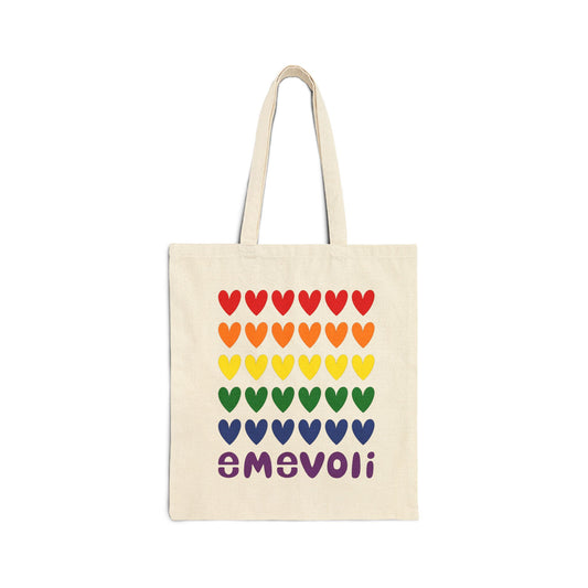 emevoli | Cotton Canvas Tote Bag | Pride Flag Colors