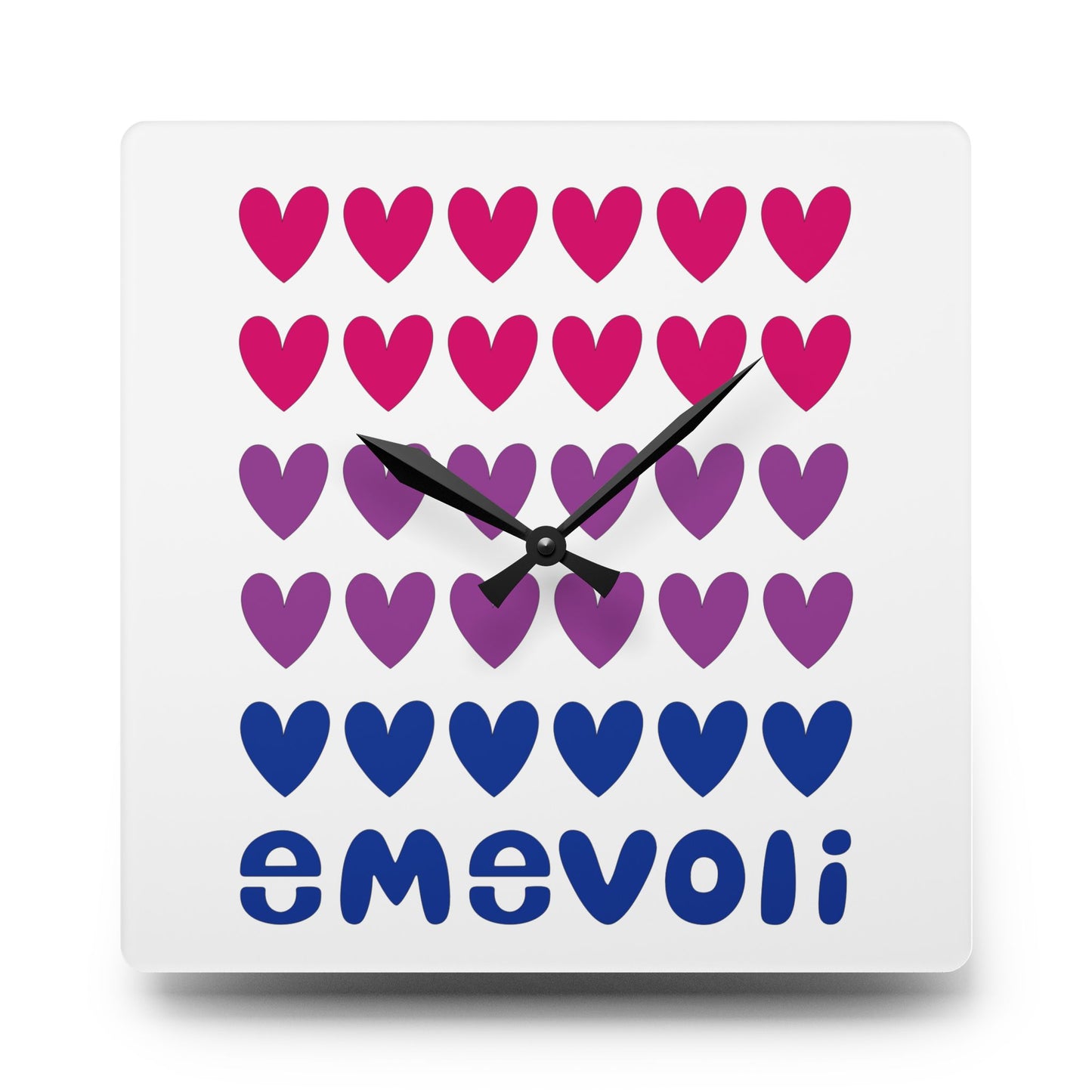 emevoli | Acrylic Wall Clock | Bisexual Flag Colors