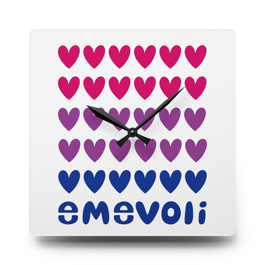 emevoli | Acrylic Wall Clock | Bisexual Flag Colors