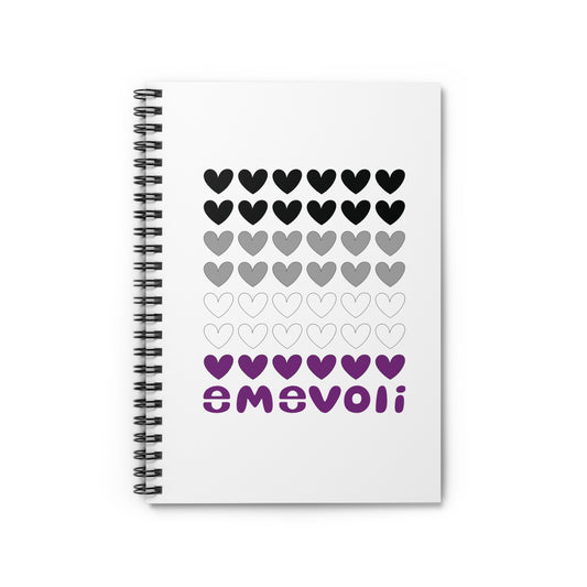 emevoli | Spiral Notebook | Asexual Flag Colors