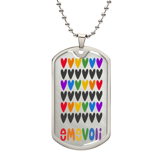 Dog Tag Rainbow Hearts & emevoli