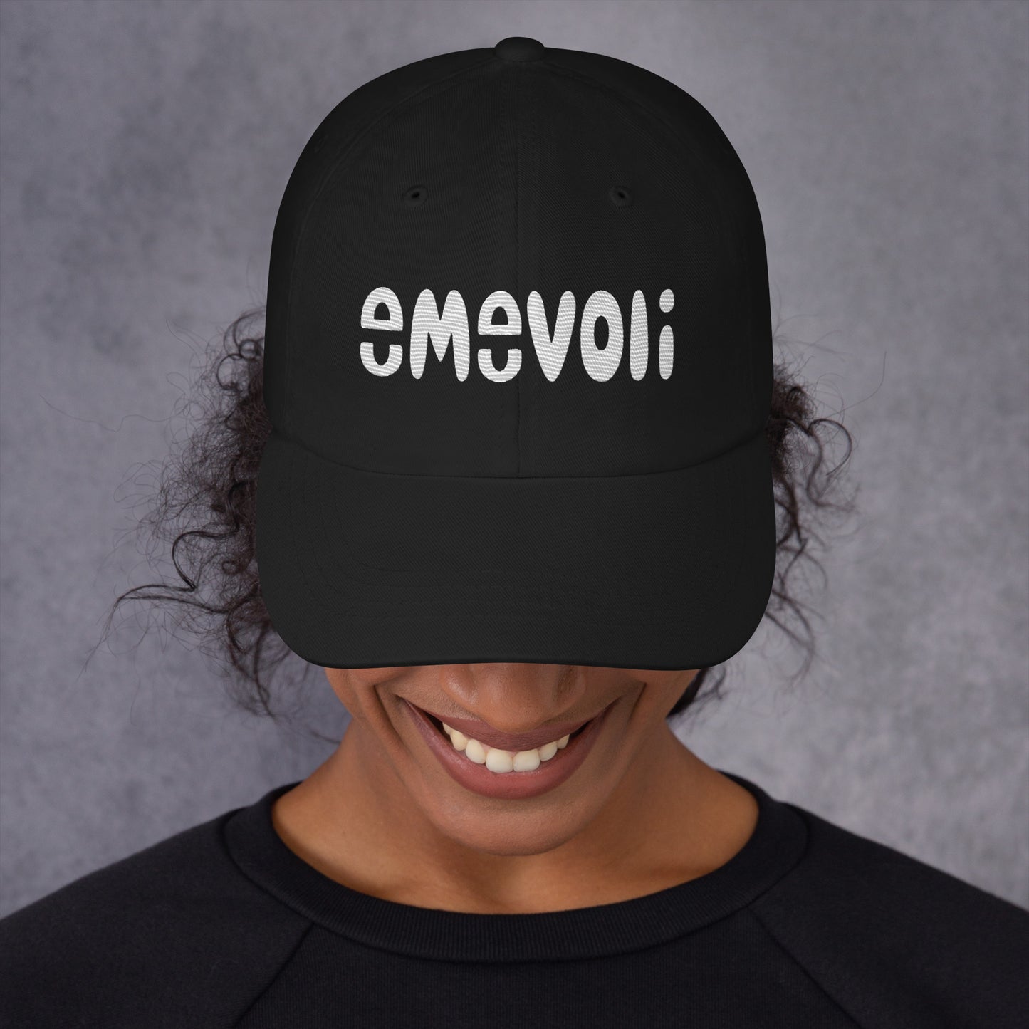 emevoli | White Text | Baseball Hat