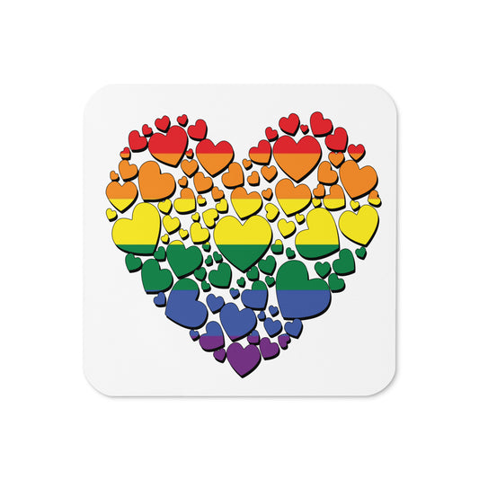 Pride Flag Colors | Cork-back coaster