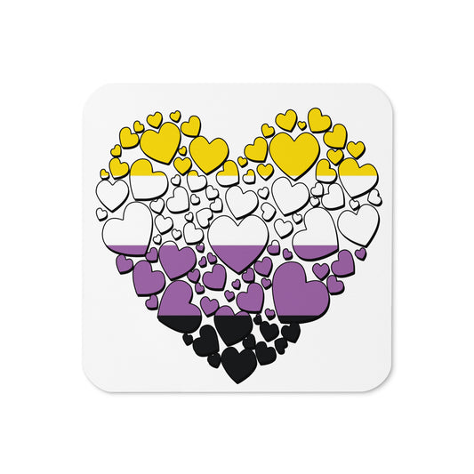 NonBinary Flag Colors | Cork-back coaster