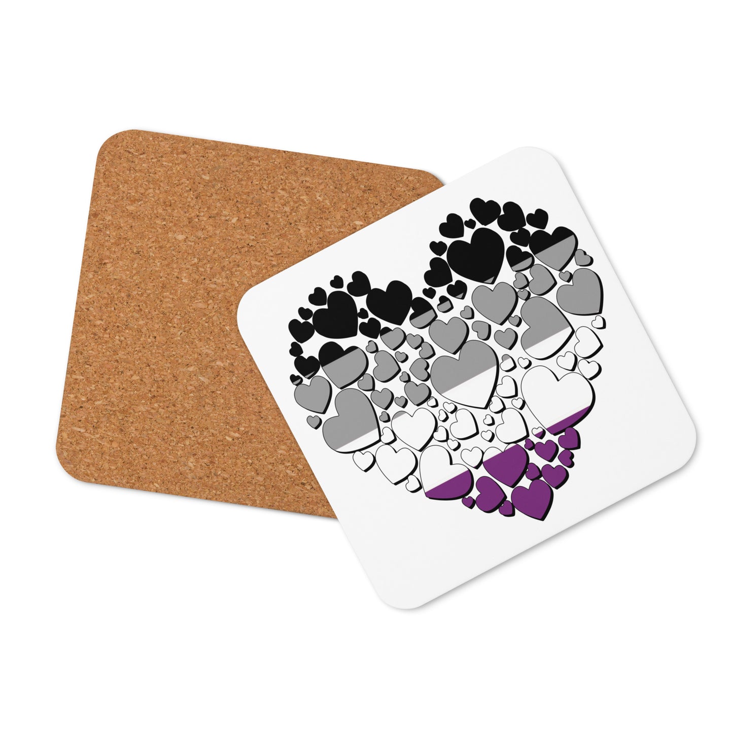 Asexual Flag Colors | Cork-back coaster