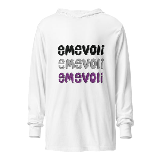 emevoli | ASEXUAL Colors | Hooded Long-Sleeve Tee