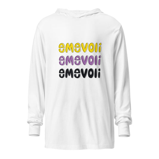 emevoli | Nonbinary Colors | Unisex | Hooded Long Sleeve Tee