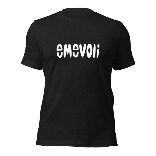 emevoli | White Text | Black Unisex T-Shirt