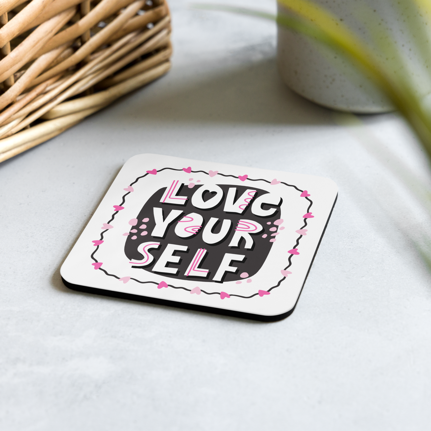 Love Your Self | Cork-back coaster